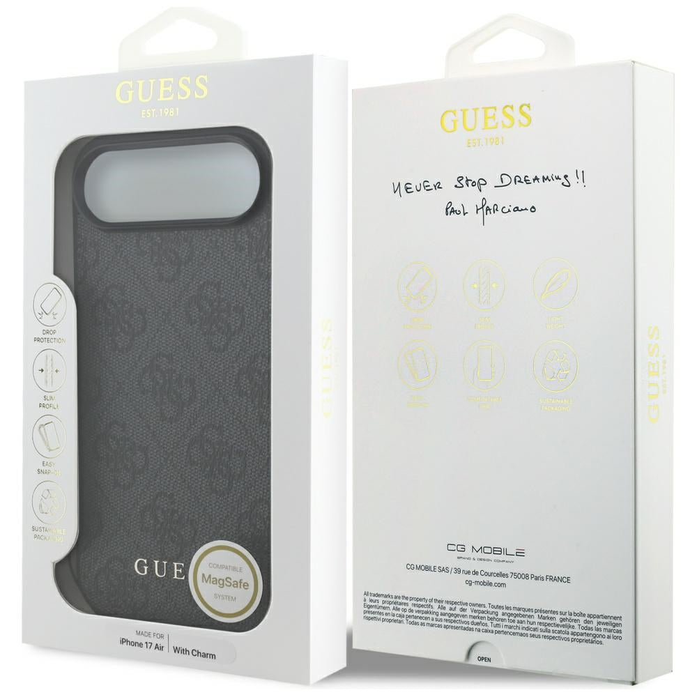 Custodia MagSafe per Apple iPhone 17 Air, Guess, 4G Charm Cradle, Nera