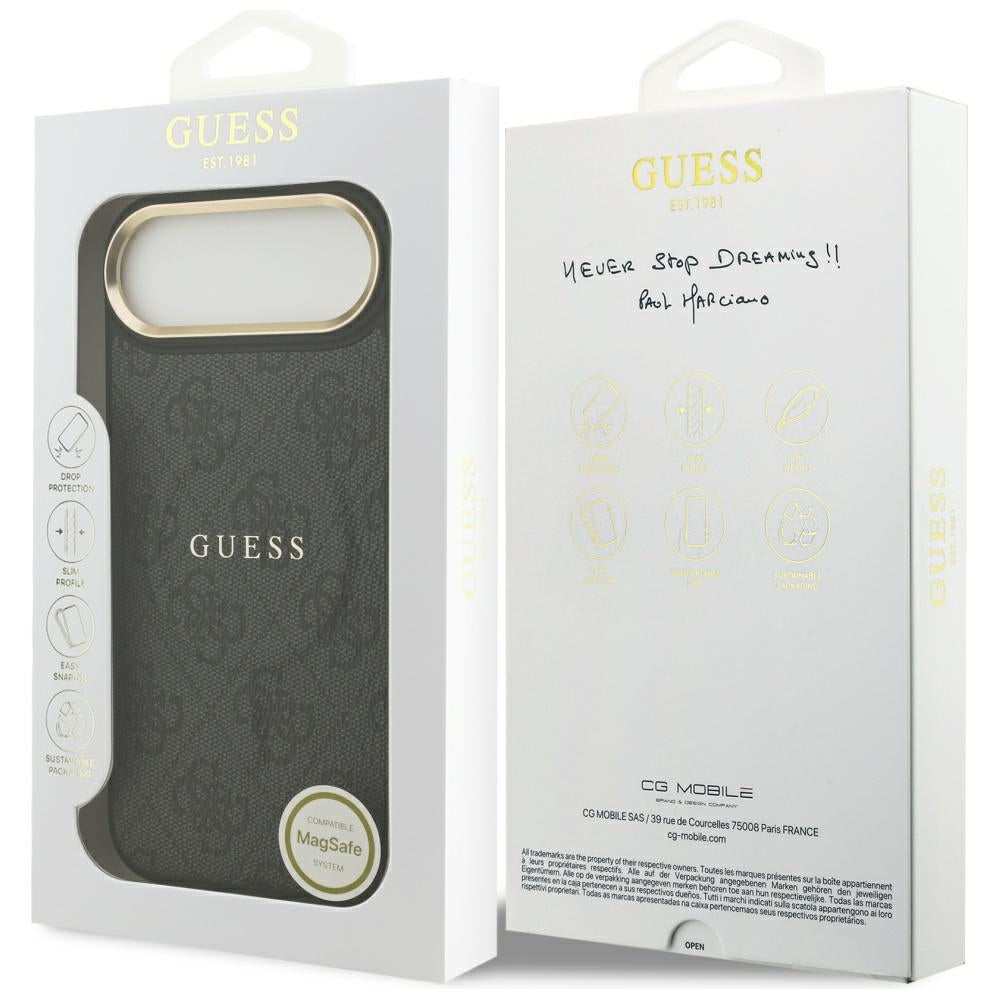 Custodia MagSafe per Apple iPhone 17 Air, Guess, 4G Classic, Nera