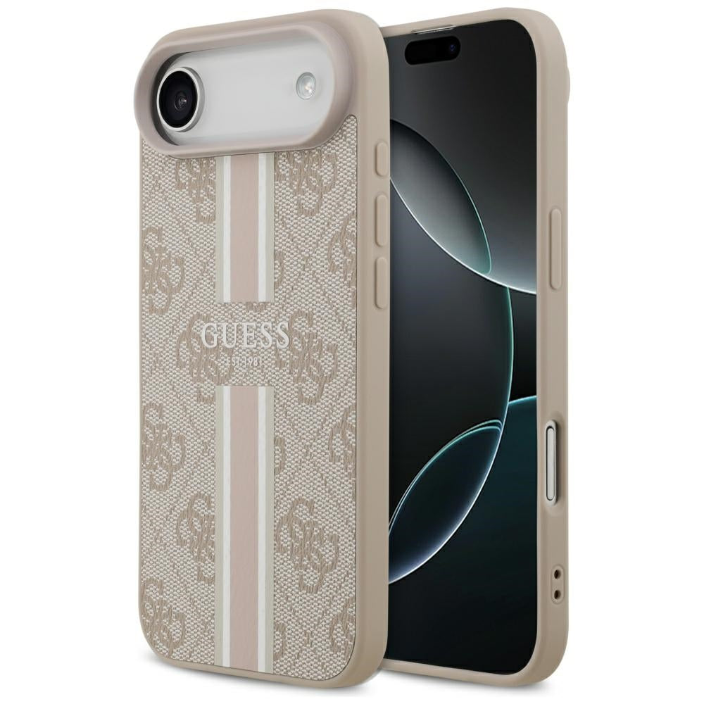 MagSafe Case for Apple iPhone 17 Air, Guess, 4G Printed Stripes, Pink