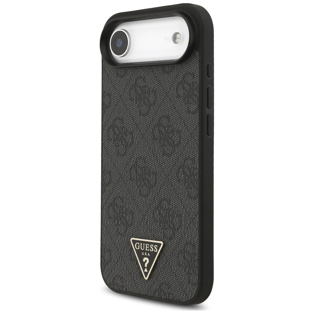 Custodia MagSafe per Apple iPhone 17 Air, Guess, Logo Triangolo 4G con Cinturino, Nera