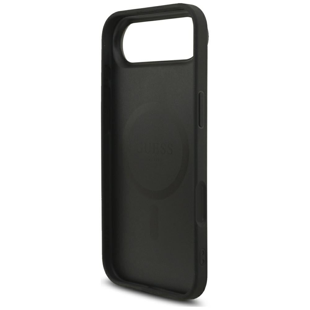 Custodia MagSafe per Apple iPhone 17 Air, Guess, Logo Triangolo 4G con Cinturino, Nera