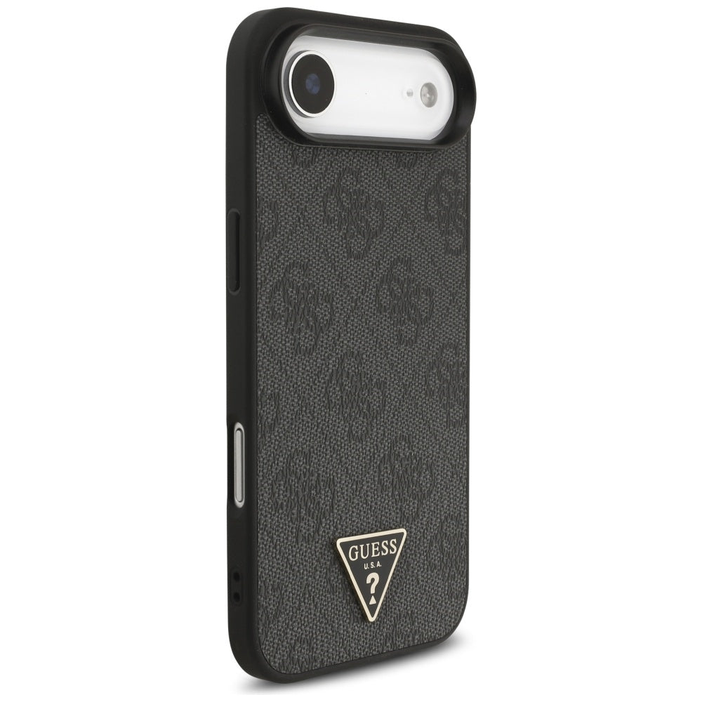 Custodia MagSafe per Apple iPhone 17 Air, Guess, Logo Triangolo 4G con Cinturino, Nera