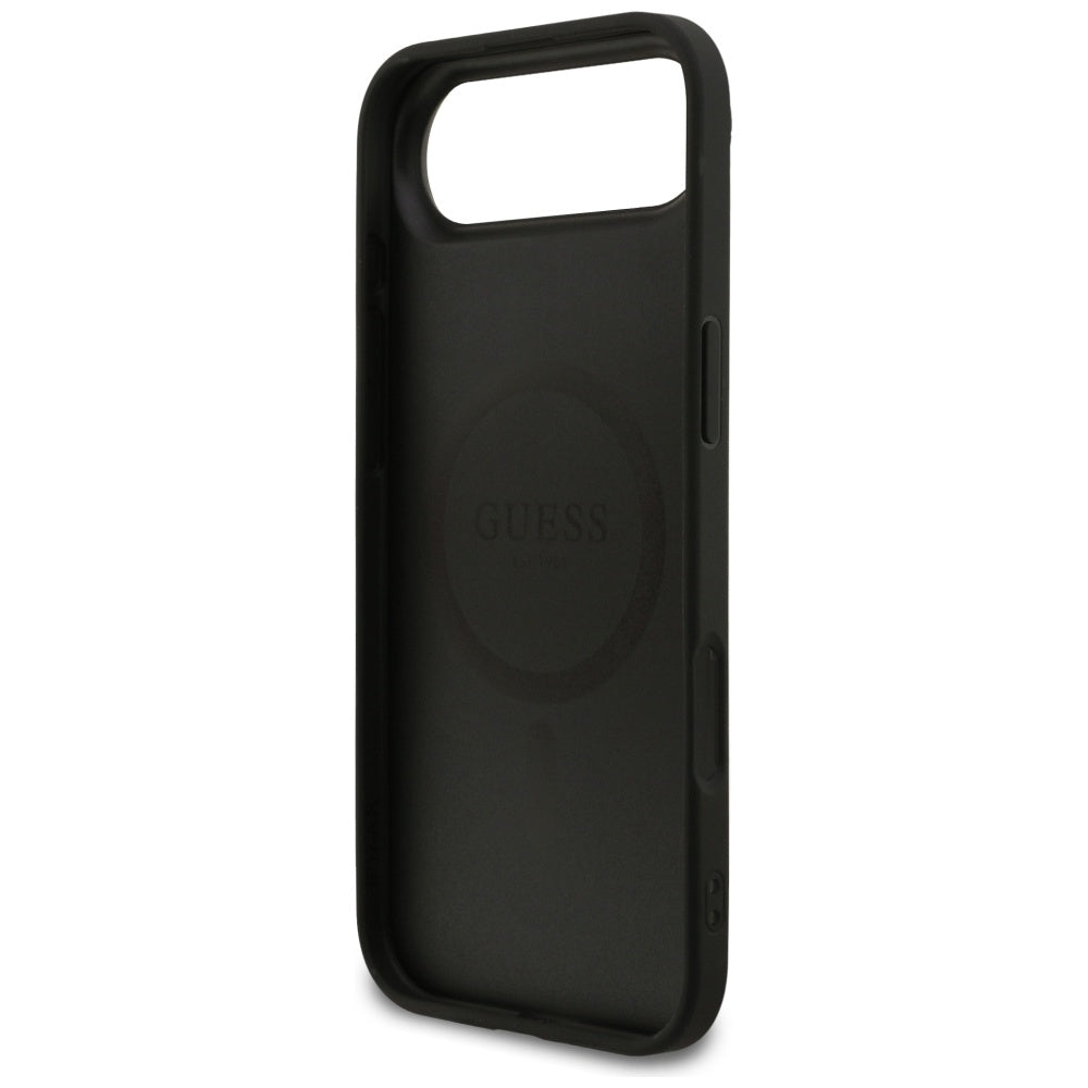 Custodia MagSafe per Apple iPhone 17 Air, Guess, Grained Gold Ring, Nera