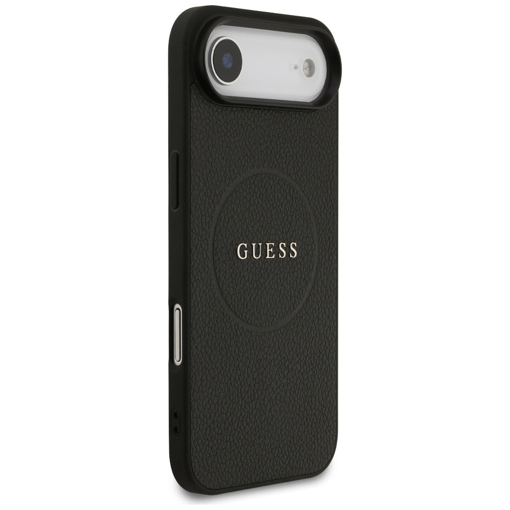 Custodia MagSafe per Apple iPhone 17 Air, Guess, Grained Gold Ring, Nera