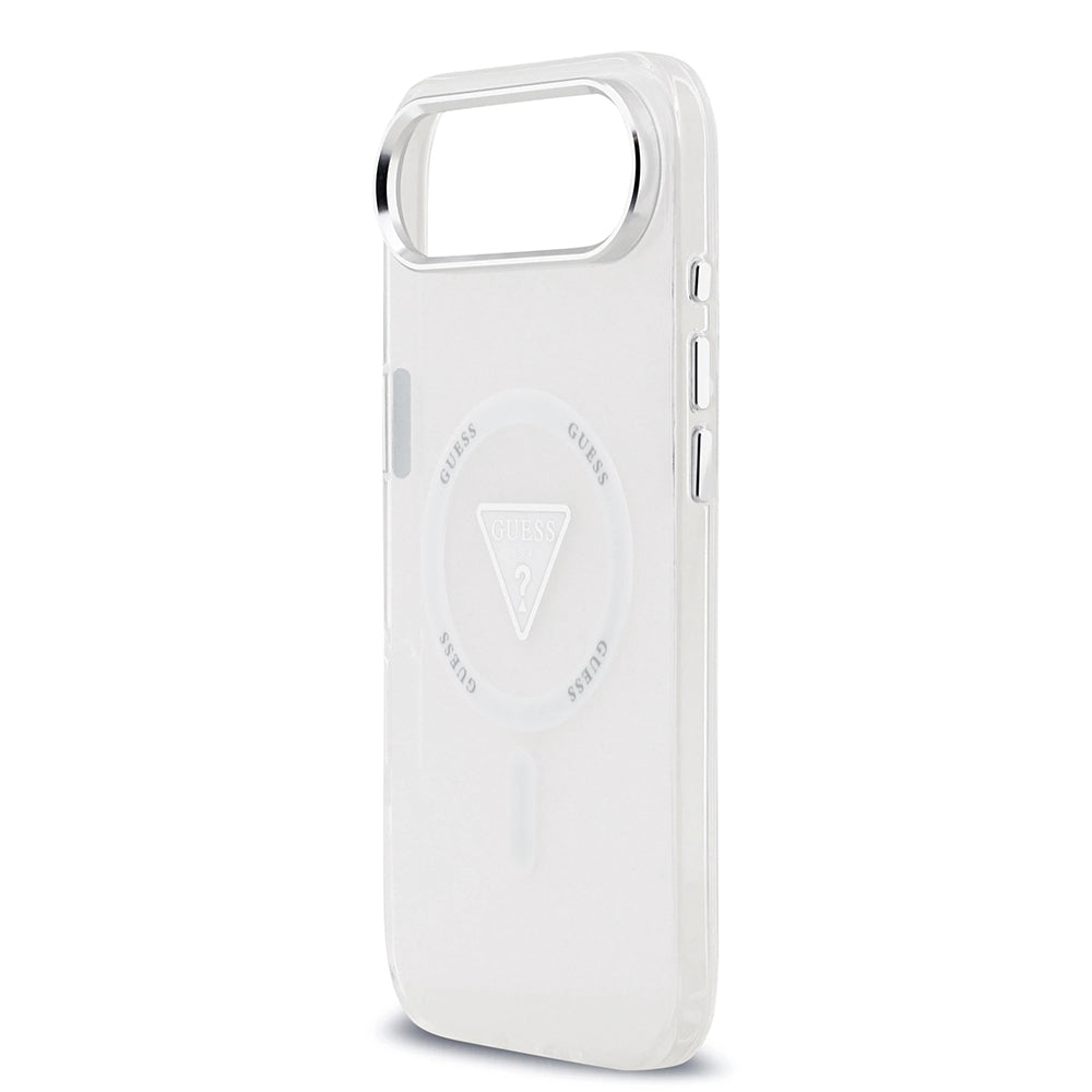Custodia MagSafe per Apple iPhone 17 Air, Guess, Logo Triangolo Gradiente IML, Trasparente