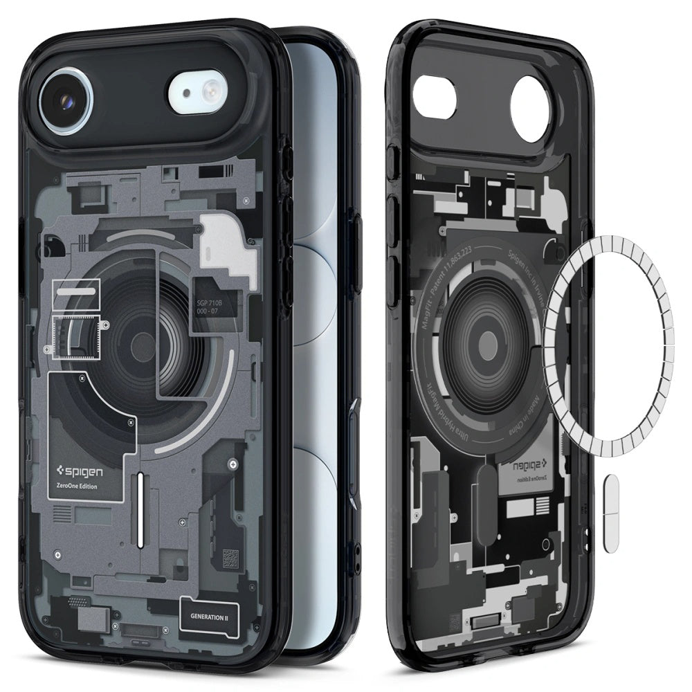 Custodia MagSafe per Apple iPhone 17 Air, Spigen, Ultra Hybrid Zero One, Nera ACS10320