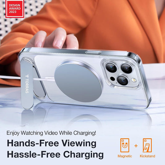 Custodia MagSafe per Apple iPhone 17 Air, Torras, Pstand, Nera