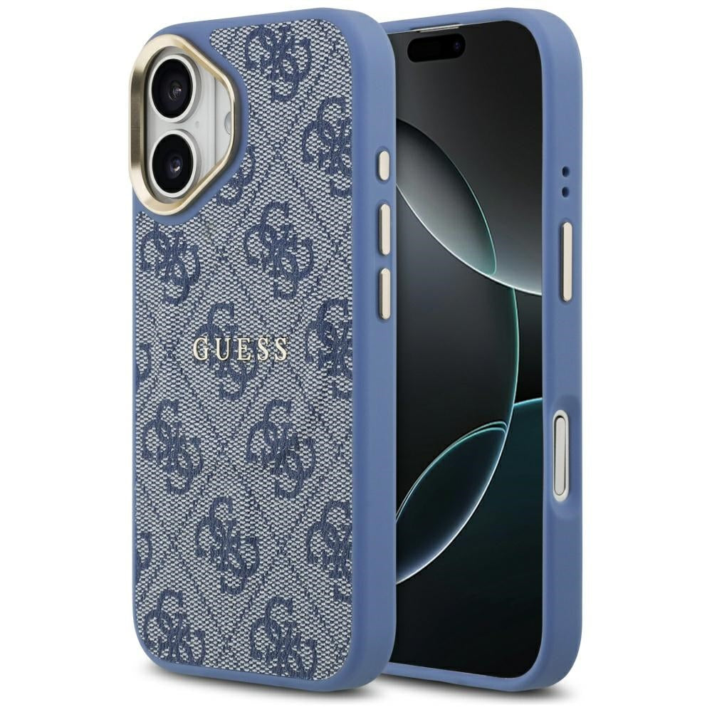 Custodia MagSafe per Apple iPhone 17, Guess, 4G Classic, Blu