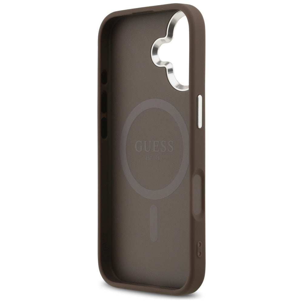 Custodia MagSafe per Apple iPhone 17, Guess, 4G Classic Logo, Marrone