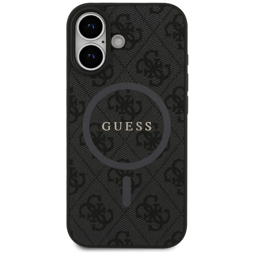 Custodia MagSafe per Apple iPhone 17, Guess, 4G Ring Classic Logo, Nera