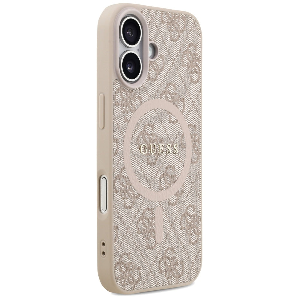 Custodia MagSafe per Apple iPhone 17, Guess, 4G Ring Classic Logo, Rosa