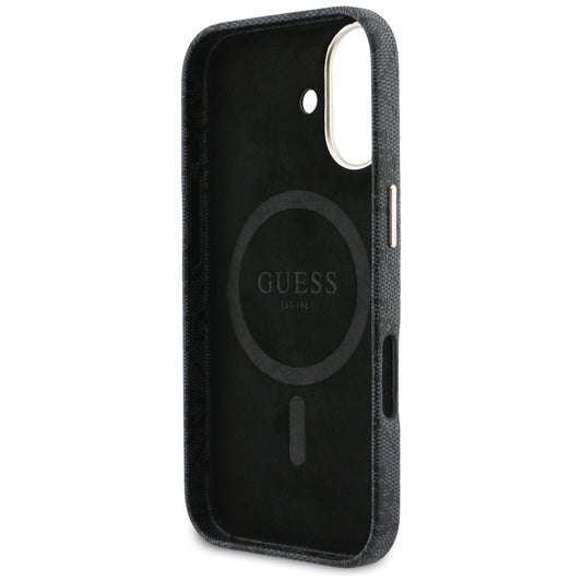 Custodia MagSafe per Apple iPhone 17, Guess, 4G Script Logo, Nera