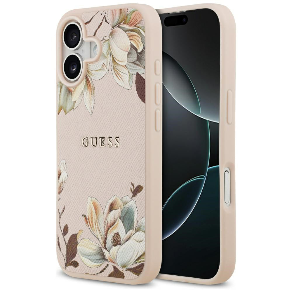 Custodia MagSafe per Apple iPhone 17, Guess, Grained Flowers, Rosa