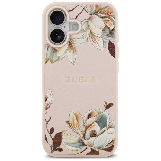 Custodia MagSafe per Apple iPhone 17, Guess, Grained Flowers, Rosa