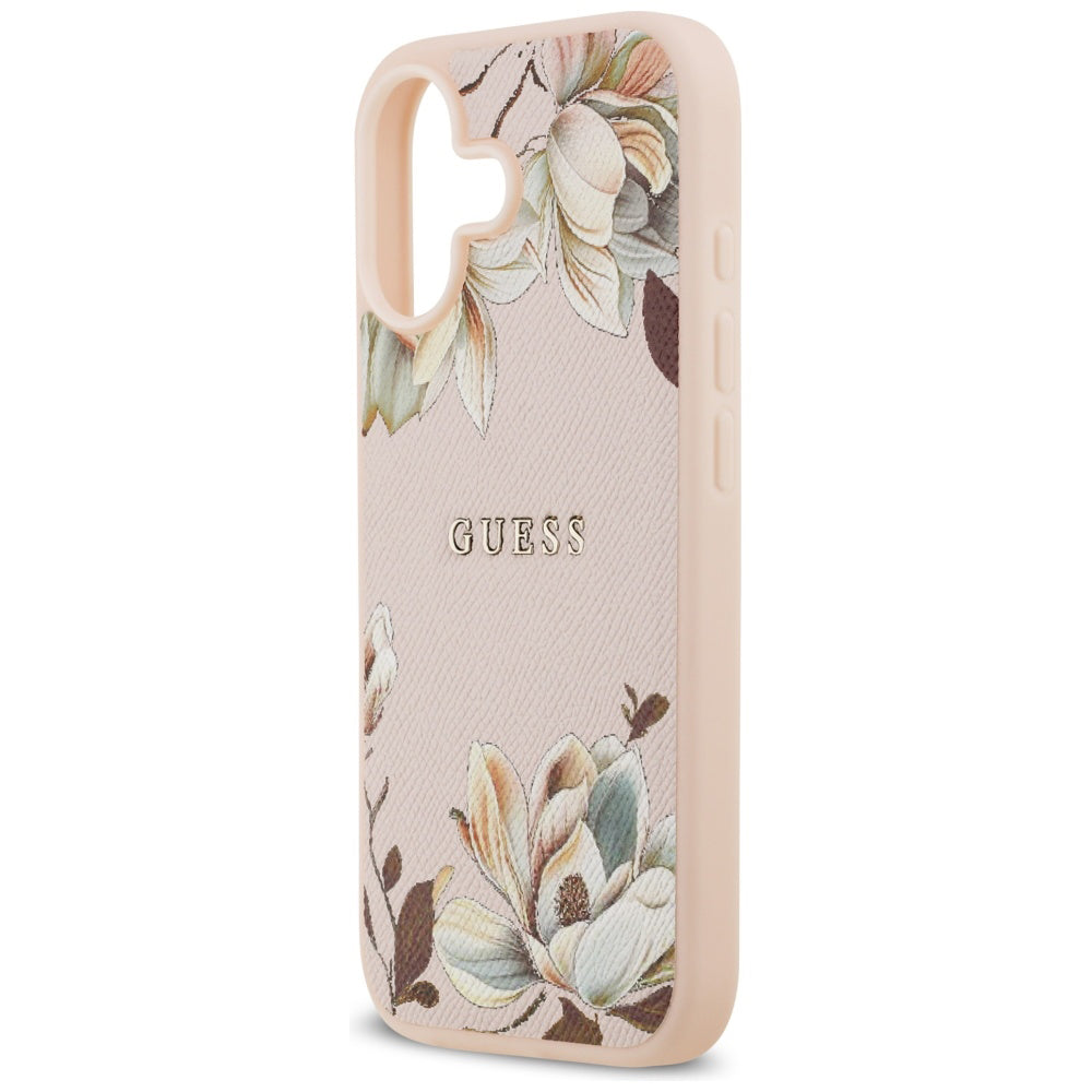 Custodia MagSafe per Apple iPhone 17, Guess, Grained Flowers, Rosa