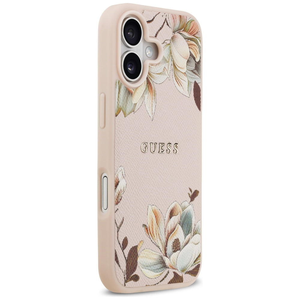 Custodia MagSafe per Apple iPhone 17, Guess, Grained Flowers, Rosa