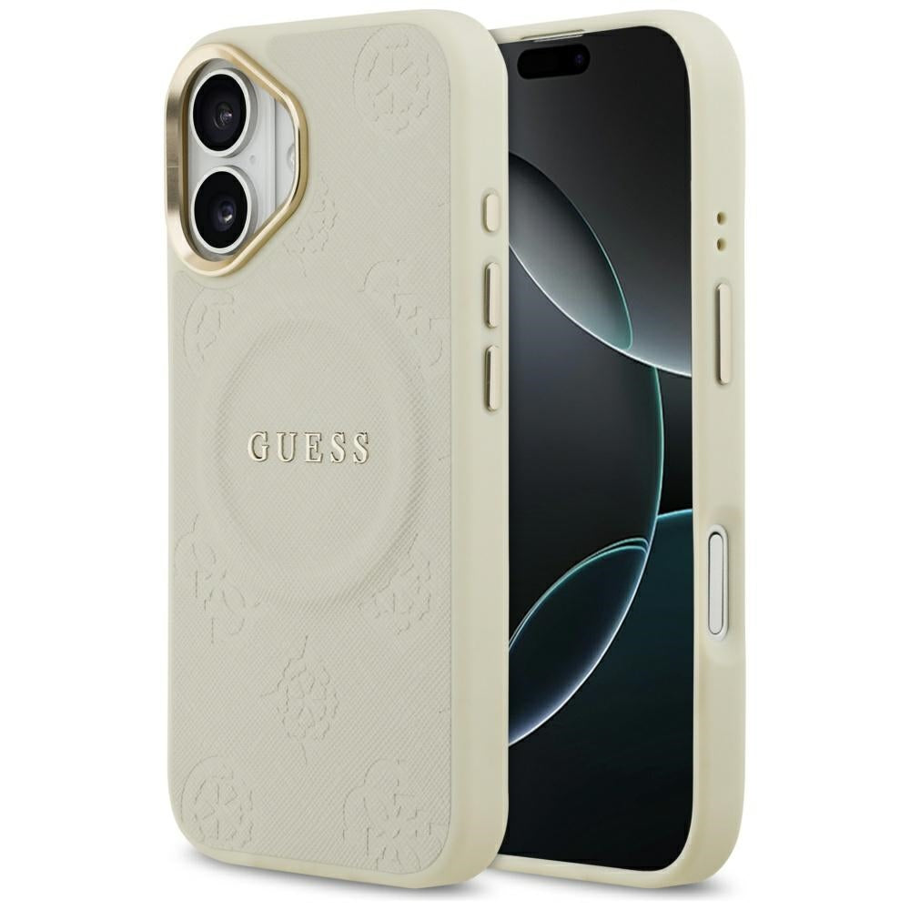 Custodia MagSafe per Apple iPhone 17, Guess, Peony Hot Stamp, Beige