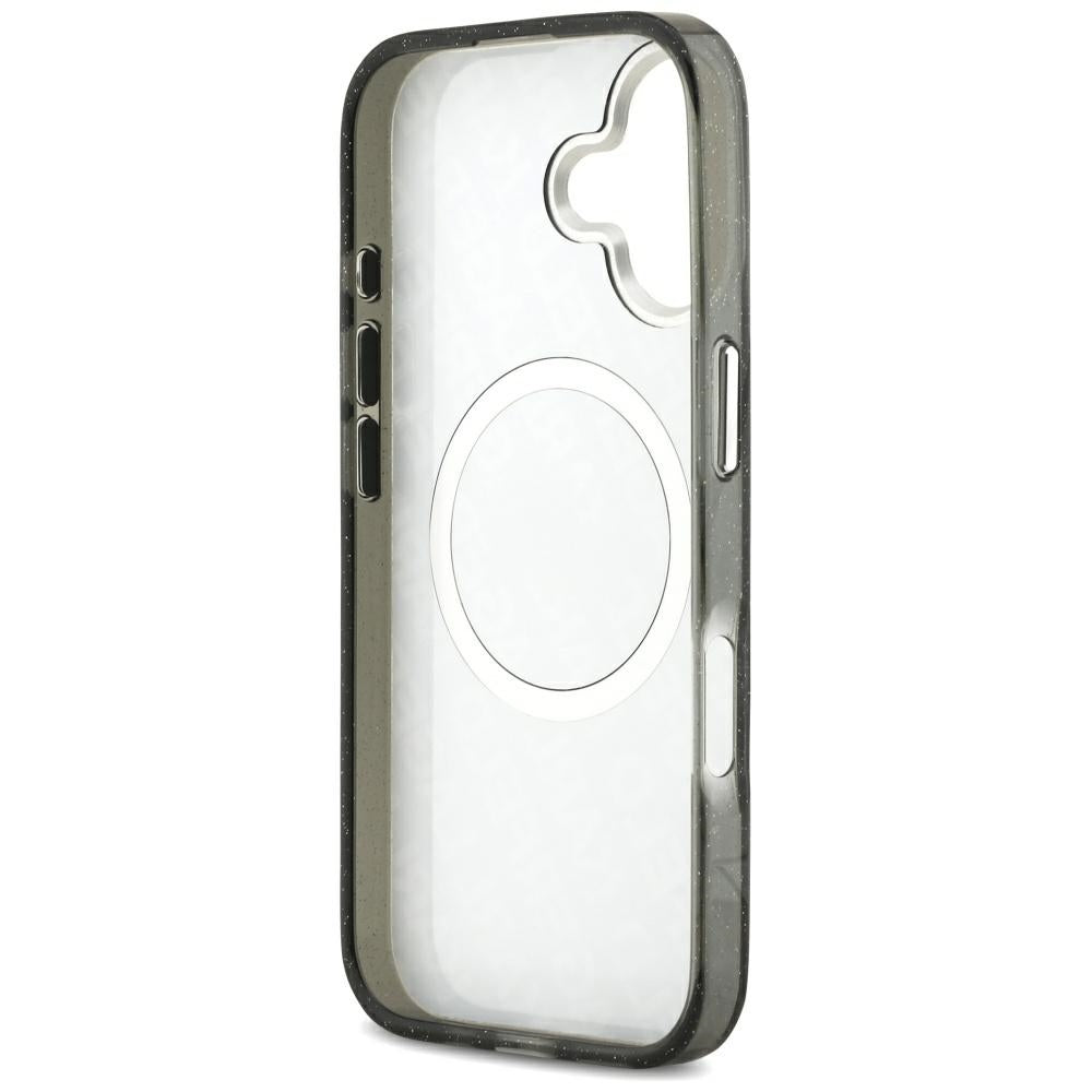Custodia MagSafe per Apple iPhone 17, Karl Lagerfeld, Glitter Karl & Choupette Head, Nera