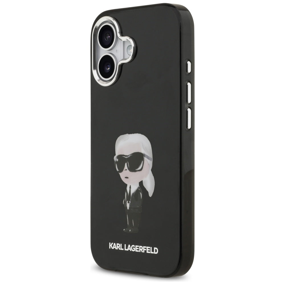 Custodia MagSafe per Apple iPhone 17, Karl Lagerfeld, IML Aquarelle Karl Ikonik, Nera
