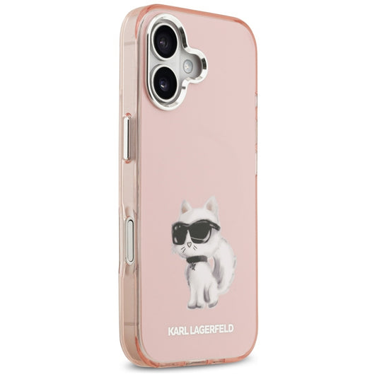 Custodia MagSafe per Apple iPhone 17, Karl Lagerfeld, IML Aquarelle Logo Choupette, Rosa
