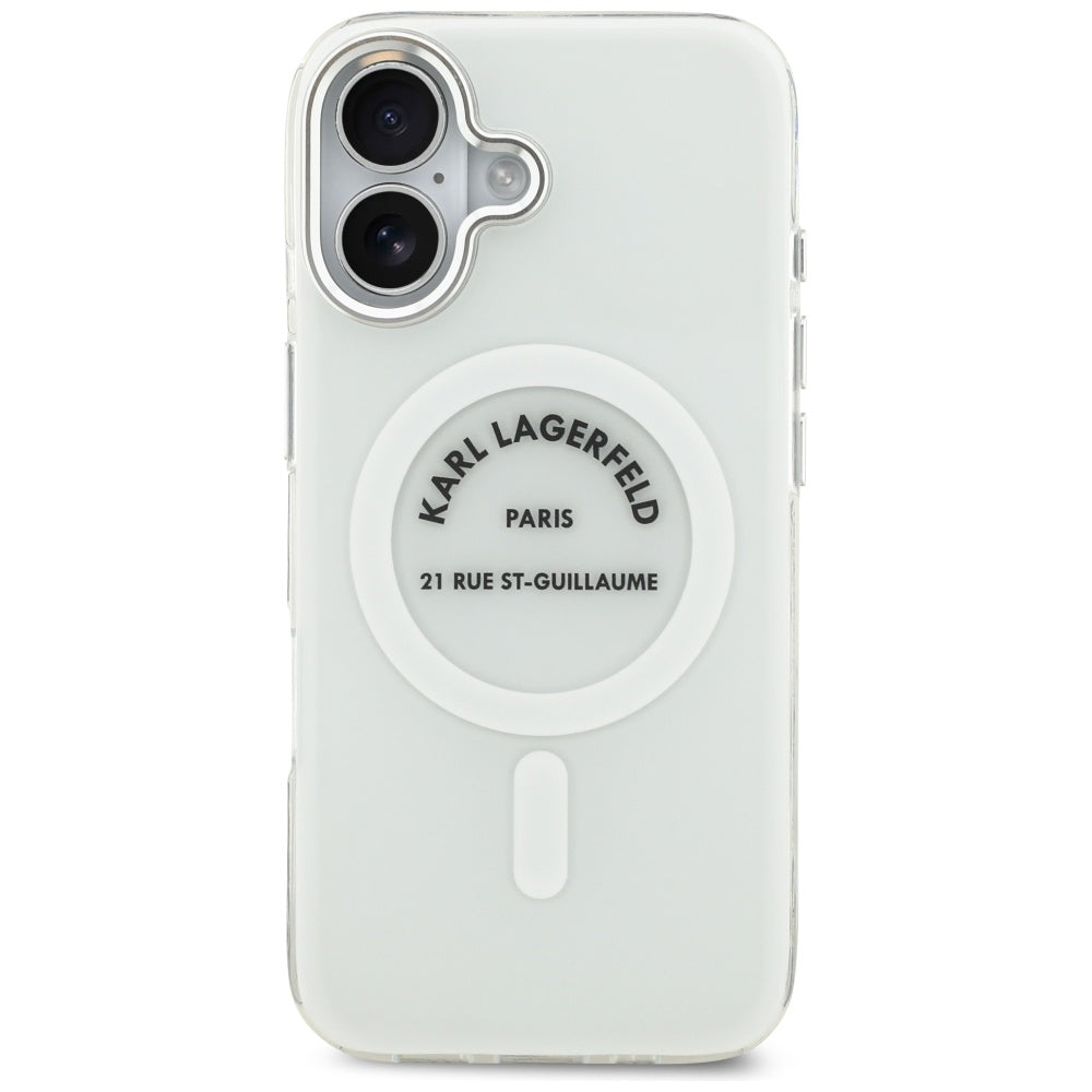 Custodia MagSafe per Apple iPhone 17, Karl Lagerfeld, IML Logo RSG, Trasparente