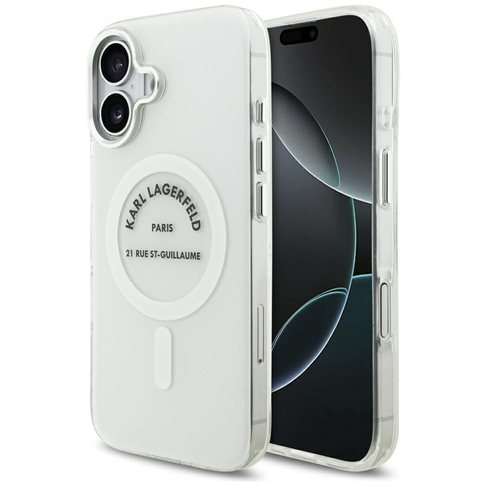 Custodia MagSafe per Apple iPhone 17, Karl Lagerfeld, IML Logo RSG, Trasparente