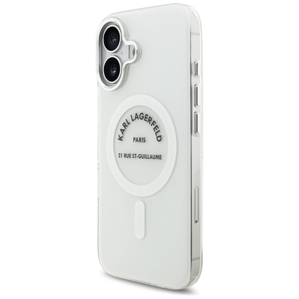 Custodia MagSafe per Apple iPhone 17, Karl Lagerfeld, IML Logo RSG, Trasparente