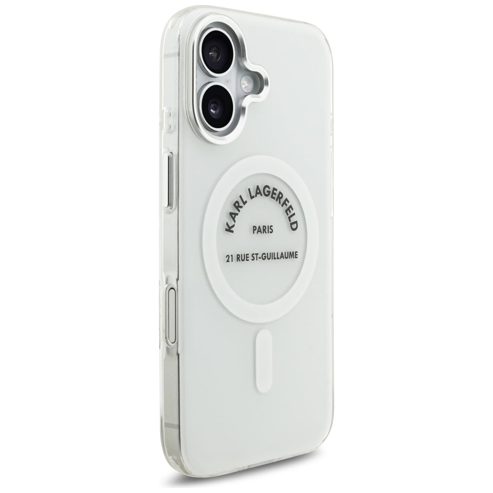 Custodia MagSafe per Apple iPhone 17, Karl Lagerfeld, IML Logo RSG, Trasparente