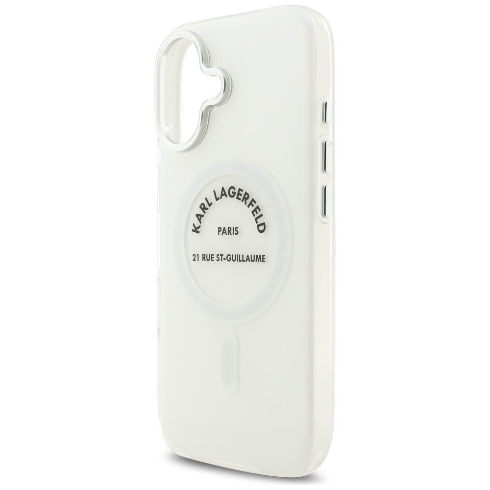 Custodia MagSafe per Apple iPhone 17, Karl Lagerfeld, IML Logo RSG, Trasparente