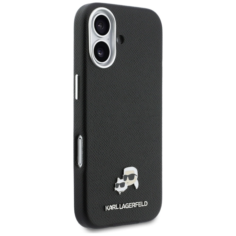 Custodia MagSafe per Apple iPhone 17, Karl Lagerfeld, Karl & Choupette Head's Pin, Nera