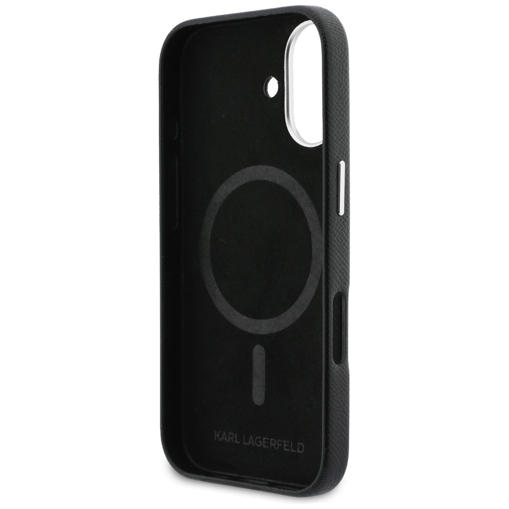 Custodia MagSafe per Apple iPhone 17, Karl Lagerfeld, Karl & Choupette Head's Pin, Nera