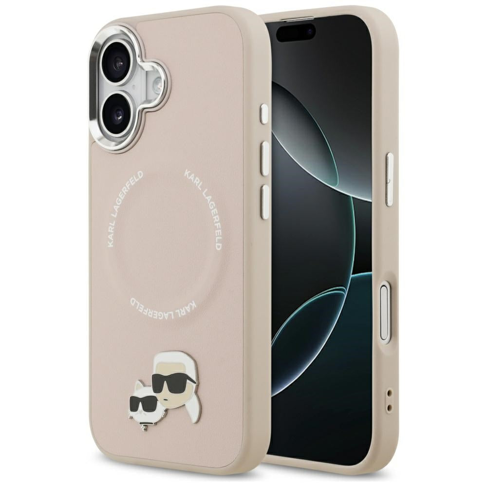 Custodia MagSafe per Apple iPhone 17, Karl Lagerfeld, Karl & Choupette Pins, Rosa