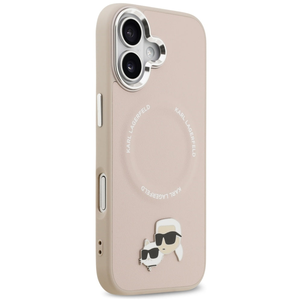 Custodia MagSafe per Apple iPhone 17, Karl Lagerfeld, Karl & Choupette Pins, Rosa