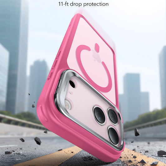 Custodia MagSafe per Apple iPhone 17 Pro, ESR, Classic Hybrid Kickstand, Rosa Satinato