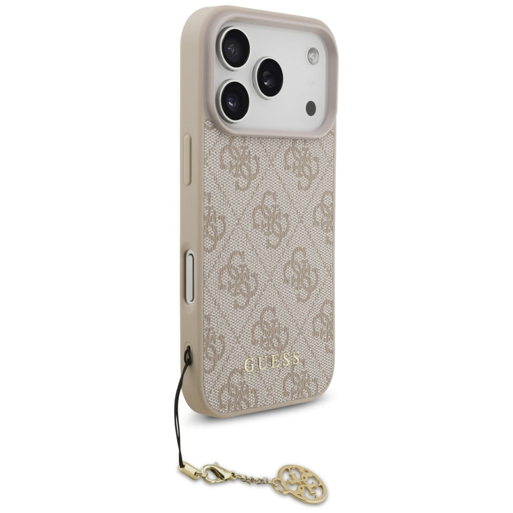 Custodia MagSafe per Apple iPhone 17 Pro, Guess, 4G Charm Cradle, Rosa
