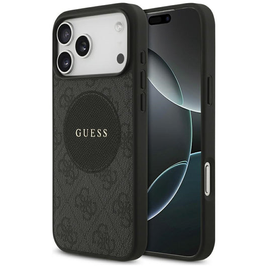 Custodia MagSafe per Apple iPhone 17 Pro, Guess, 4G Circle Classic Logo, Nera