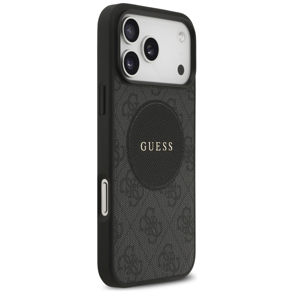 MagSafe Case for Apple iPhone 17 Pro, Guess, 4G Circle Classic Logo, Black