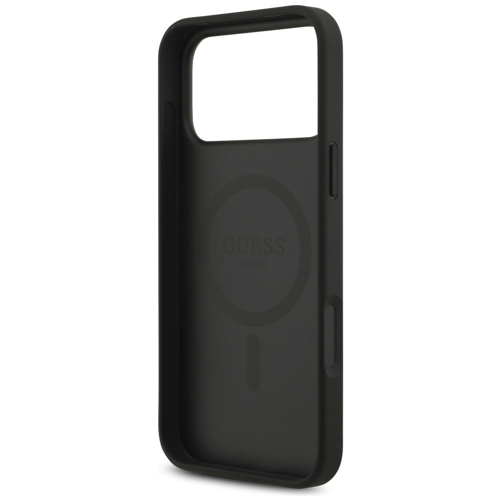 MagSafe Case for Apple iPhone 17 Pro, Guess, 4G Circle Classic Logo, Black