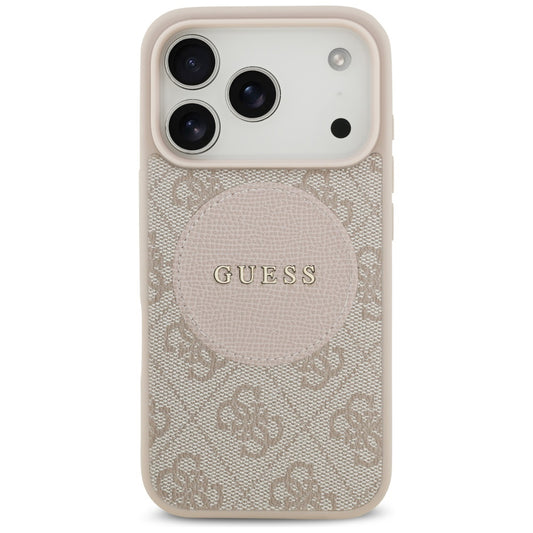 Custodia MagSafe per Apple iPhone 17 Pro, Guess, 4G Circle Classic Logo, Rosa