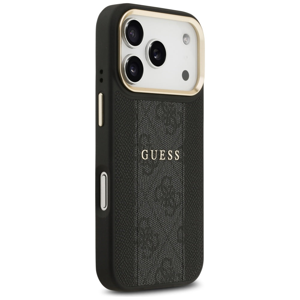 Custodia MagSafe per Apple iPhone 17 Pro, Guess, 4G Stripe, Nera