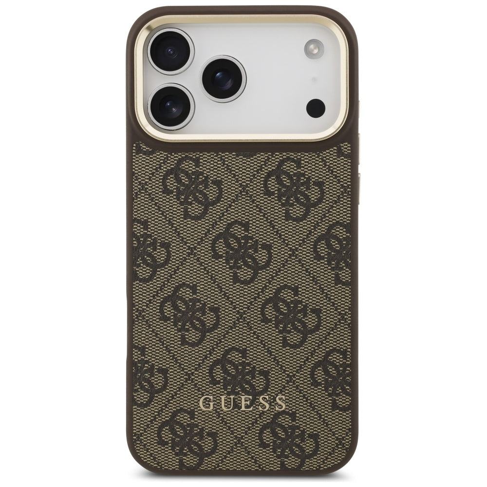 Custodia MagSafe per Apple iPhone 17 Pro, Guess, Cardslot 4G, Marrone