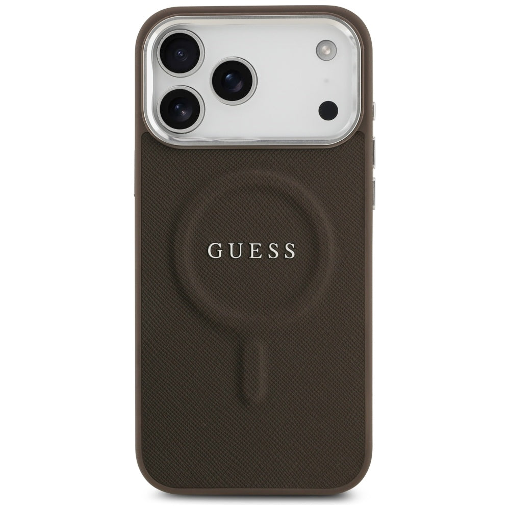 Custodia MagSafe per Apple iPhone 17 Pro, Guess, Classic Logo, Marrone