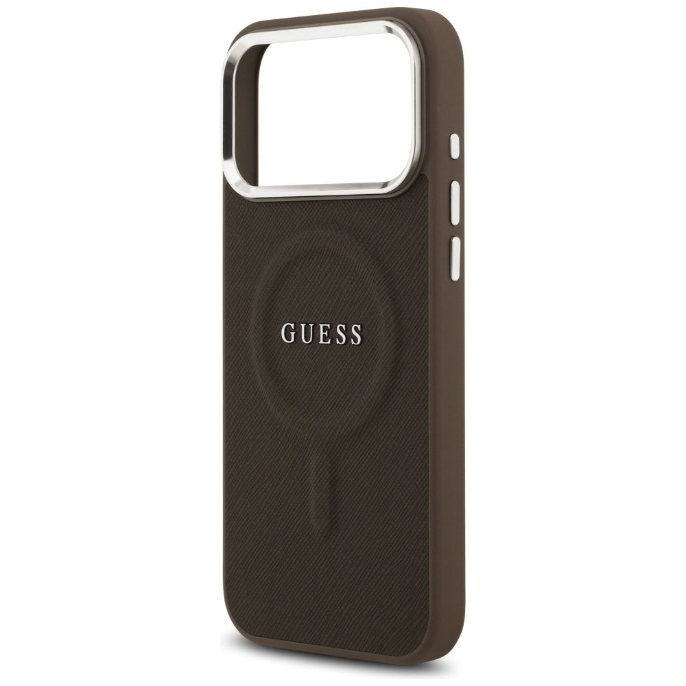 Custodia MagSafe per Apple iPhone 17 Pro, Guess, Classic Logo, Marrone