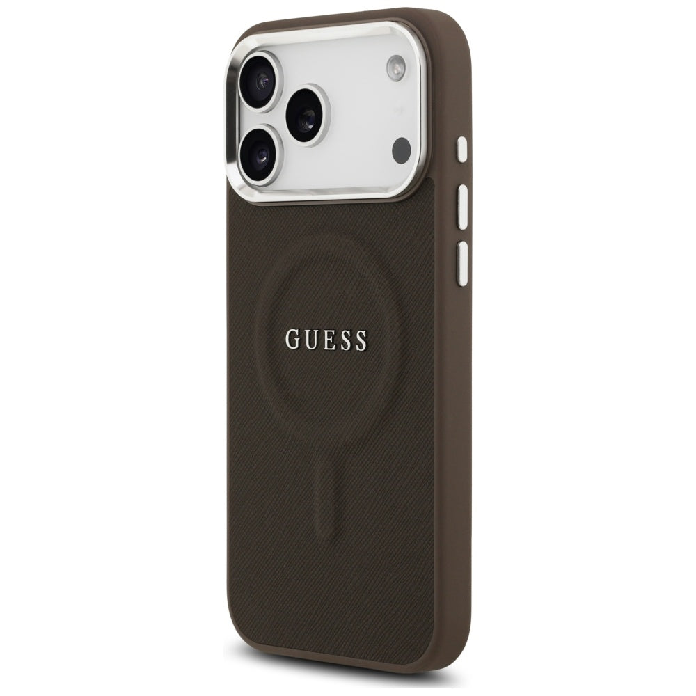 Custodia MagSafe per Apple iPhone 17 Pro, Guess, Classic Logo, Marrone