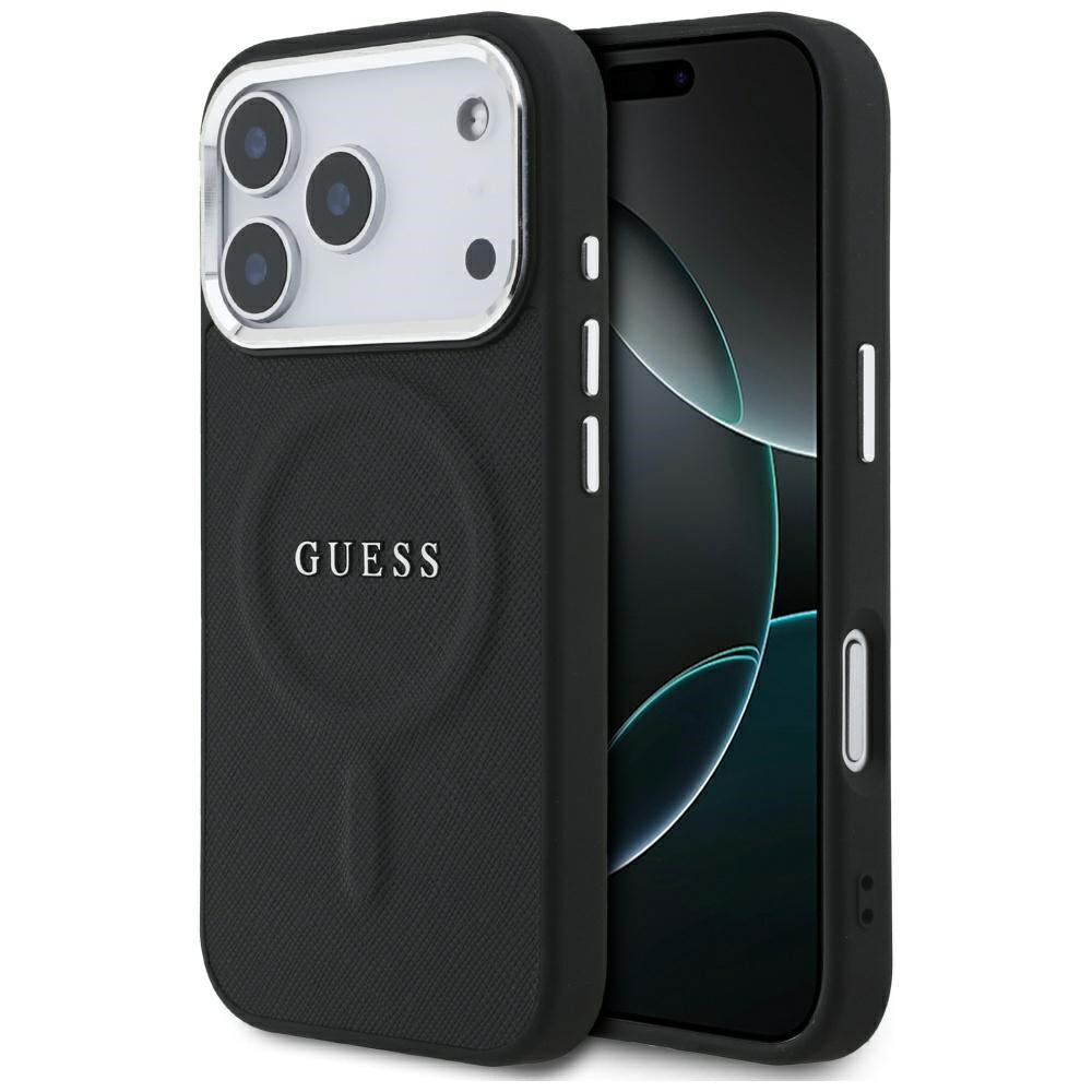 Custodia MagSafe per Apple iPhone 17 Pro, Guess, Classic Logo, Nera