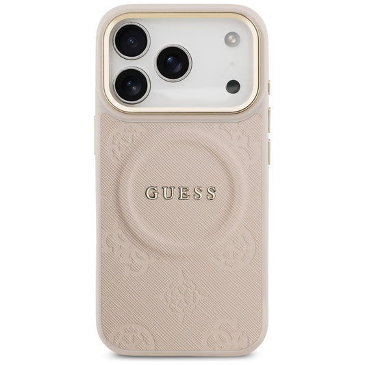 Custodia MagSafe per Apple iPhone 17 Pro, Guess, Peony Hot Stamp, Rosa