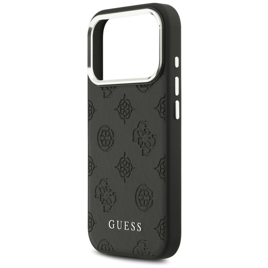 Custodia MagSafe per Apple iPhone 17 Pro, Guess, Peony Hot Stamp Script, Nera