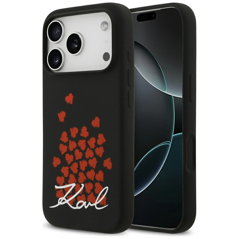 Custodia MagSafe per Apple iPhone 17 Pro, Karl Lagerfeld, logo Heart Sign, Nera