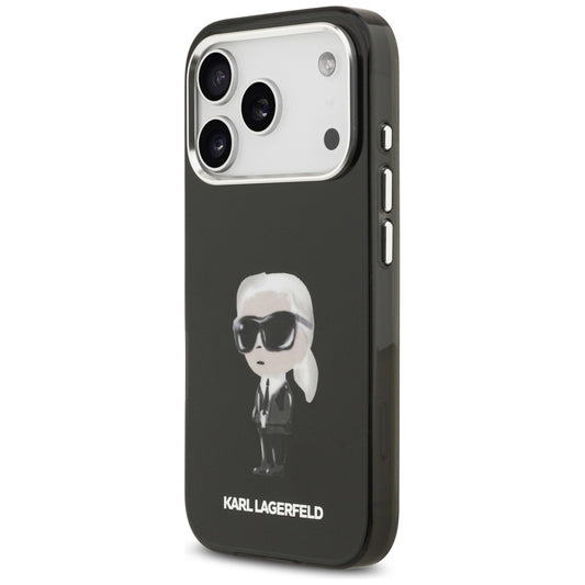 Custodia MagSafe per Apple iPhone 17 Pro, Karl Lagerfeld, IML Aquarelle Karl Ikonik, Nera