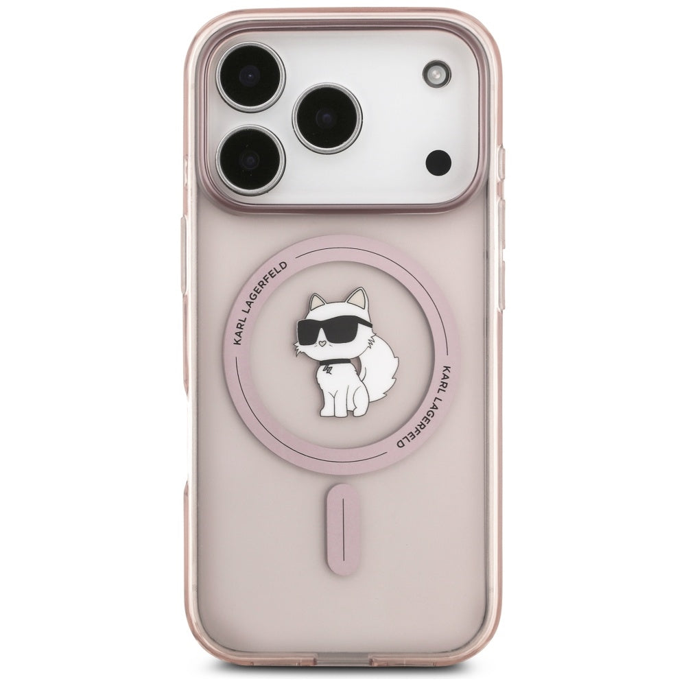 Custodia MagSafe per Apple iPhone 17 Pro, Karl Lagerfeld, IML Choupette, Rosa
